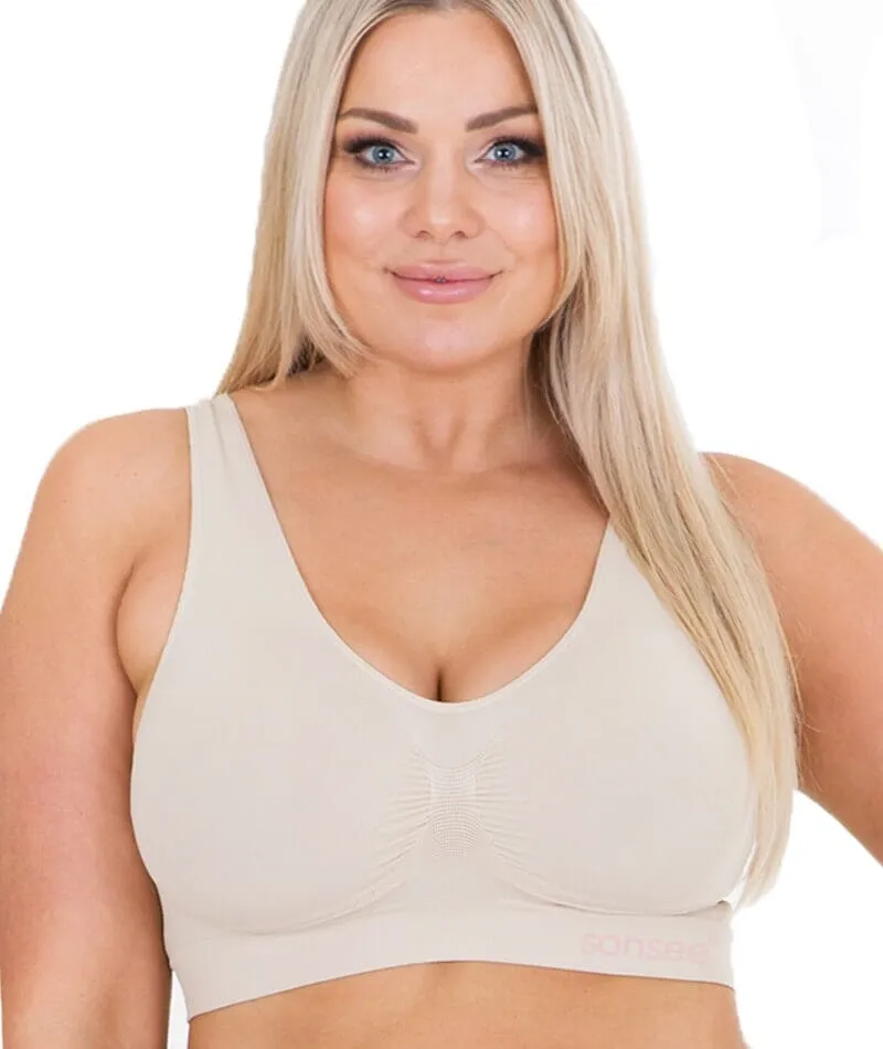 Sonsee High Back Comfort Wire-Free Bra - Nude