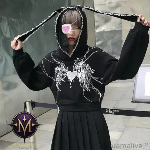 Sports And Leisure Printing Street Hooded Top Gothic Sailor Moon Sweater