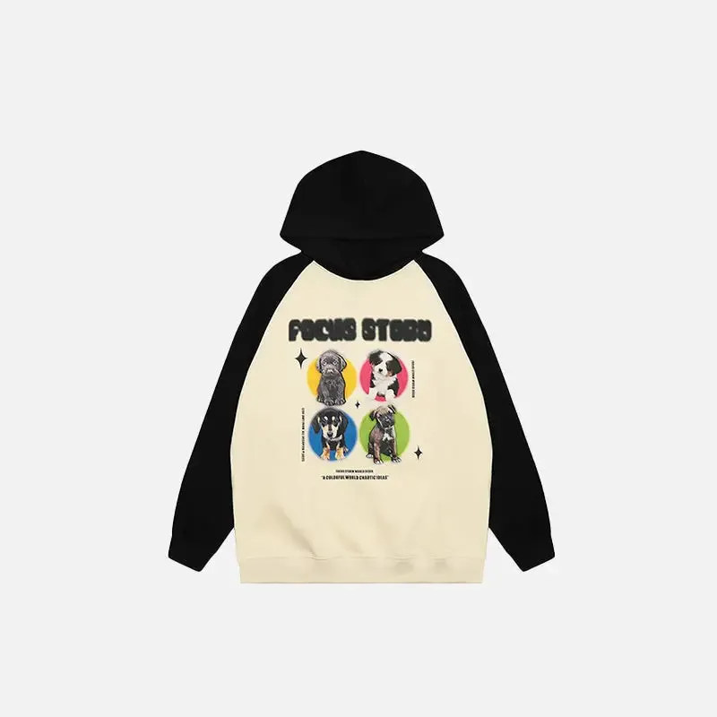 Star Dogs Y2K Graphic Print Hoodie for Streetwear Style and Comfort