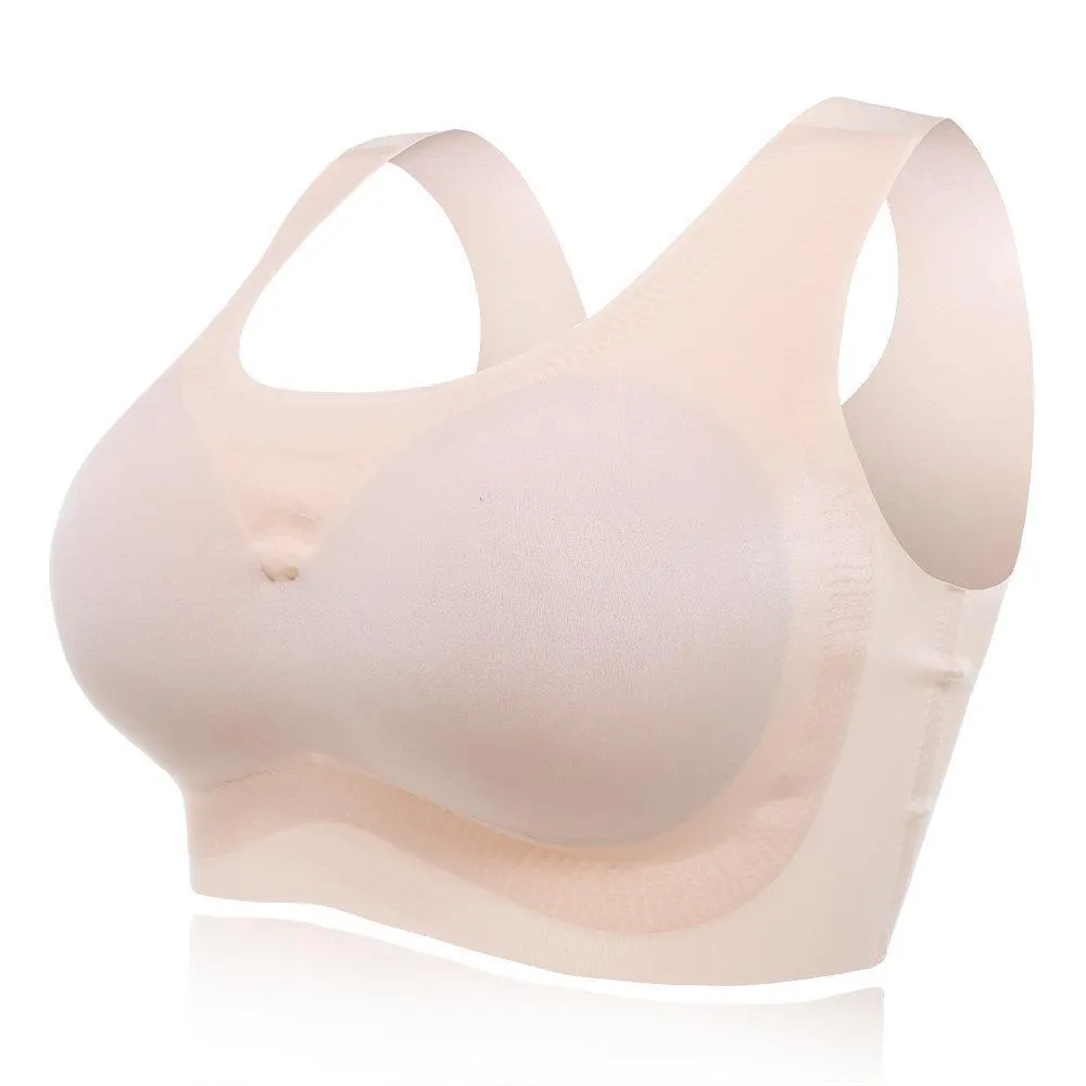 Super Comfy High Elastic Wireless Full Busty Soft Bras - Silver Gray