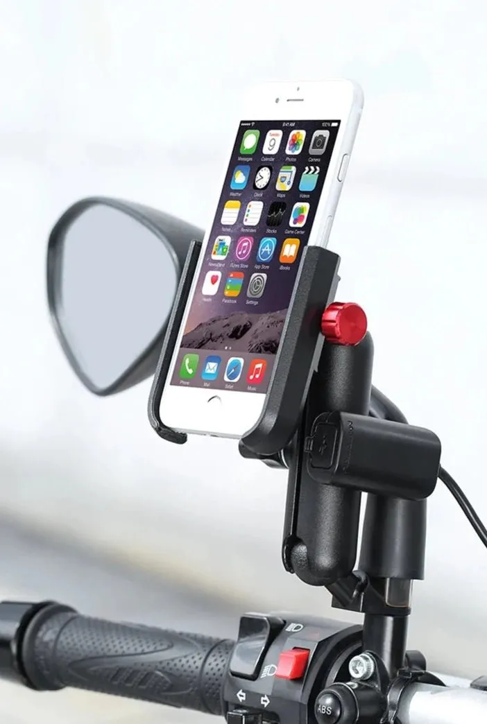 Support téléphone moto Universel | MX12 Fixation Rétroviseur