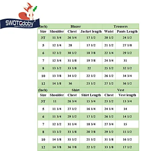 SWOTGdoby Boys Slim Fit Suits 4 Pieces Blazer Vest Pants Bowtie Jacket with Gold Rims for Wedding Party Prom