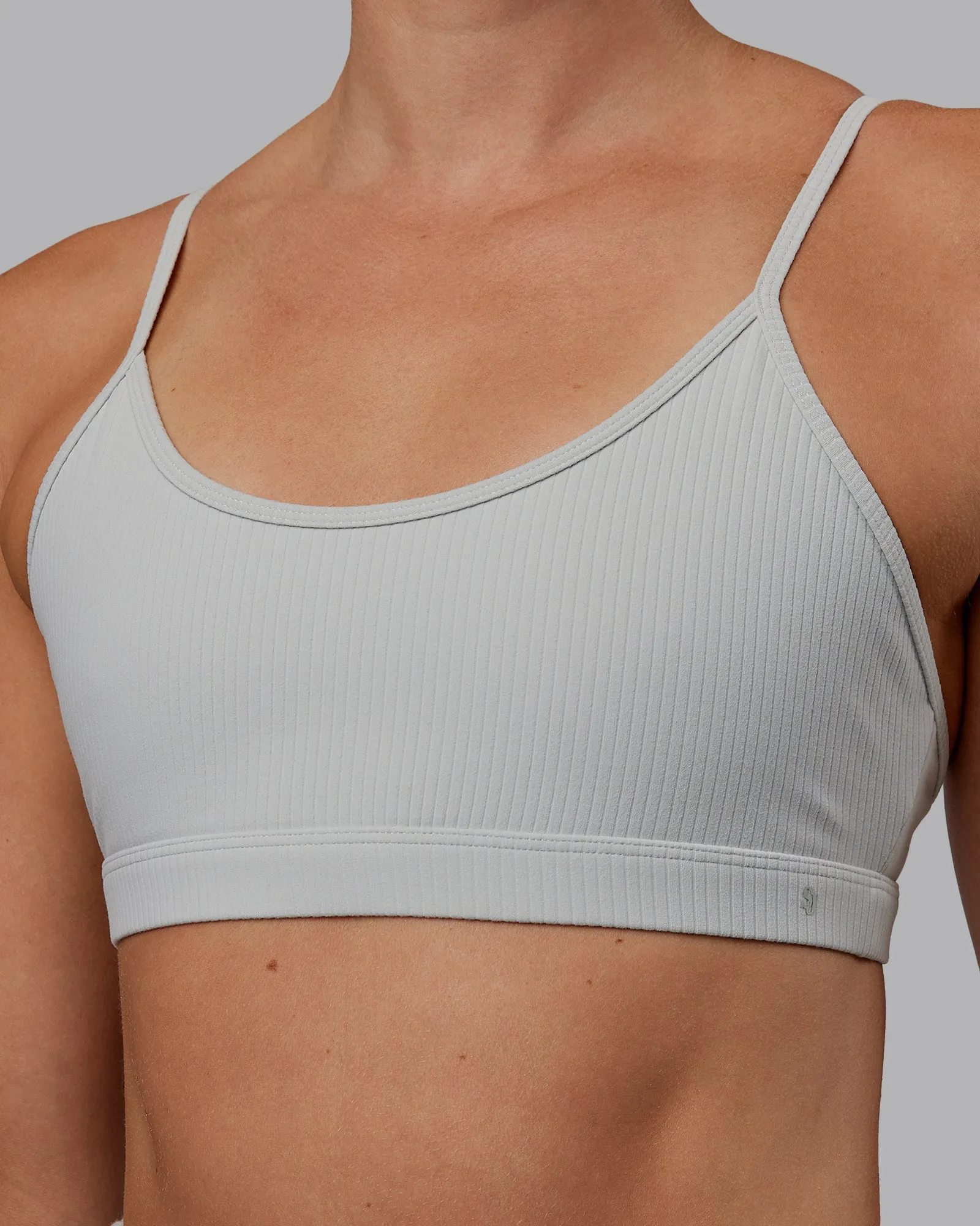 Tenacity Ribbed Lounge Bra - Light Grey Marl
