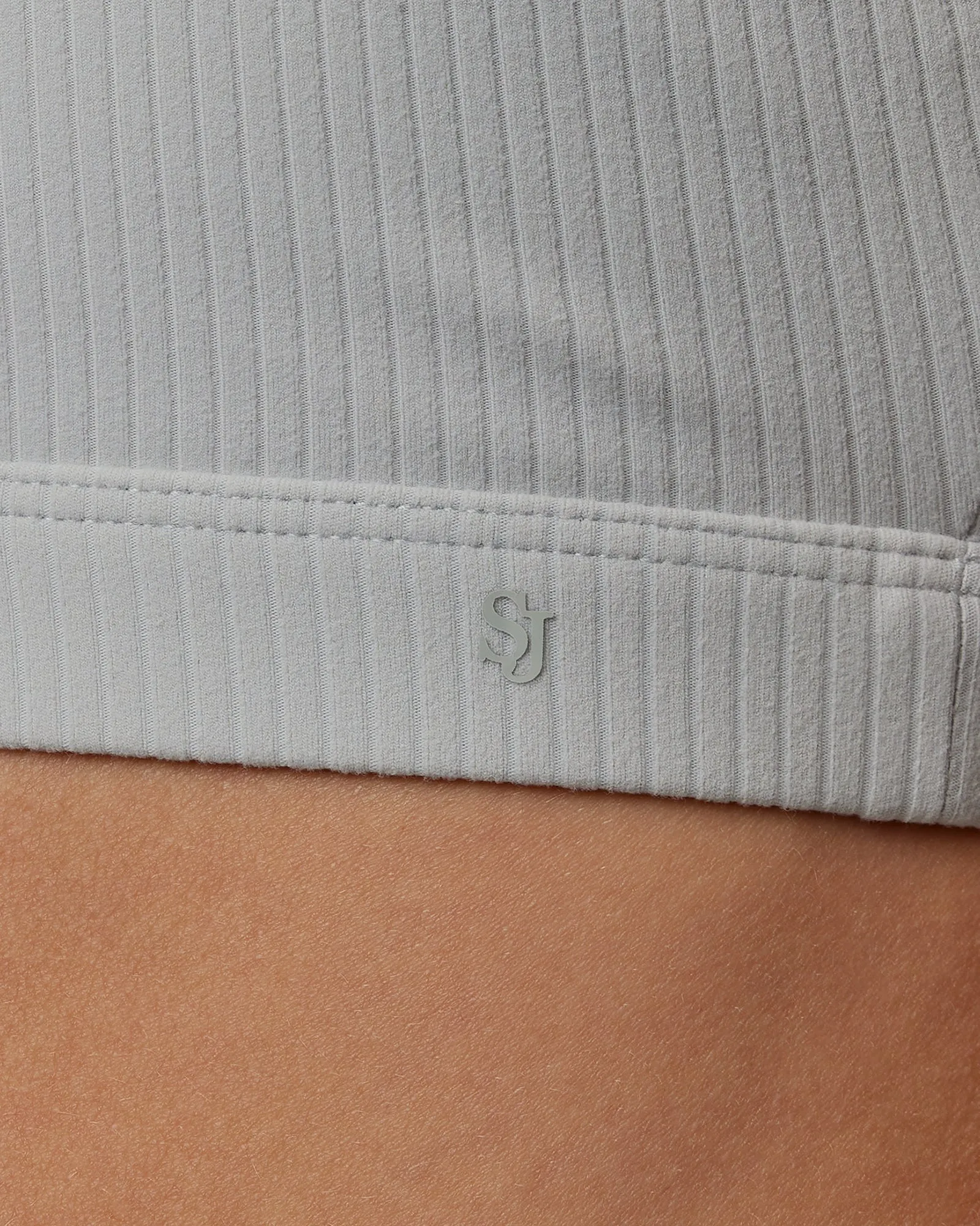 Tenacity Ribbed Lounge Bra - Light Grey Marl