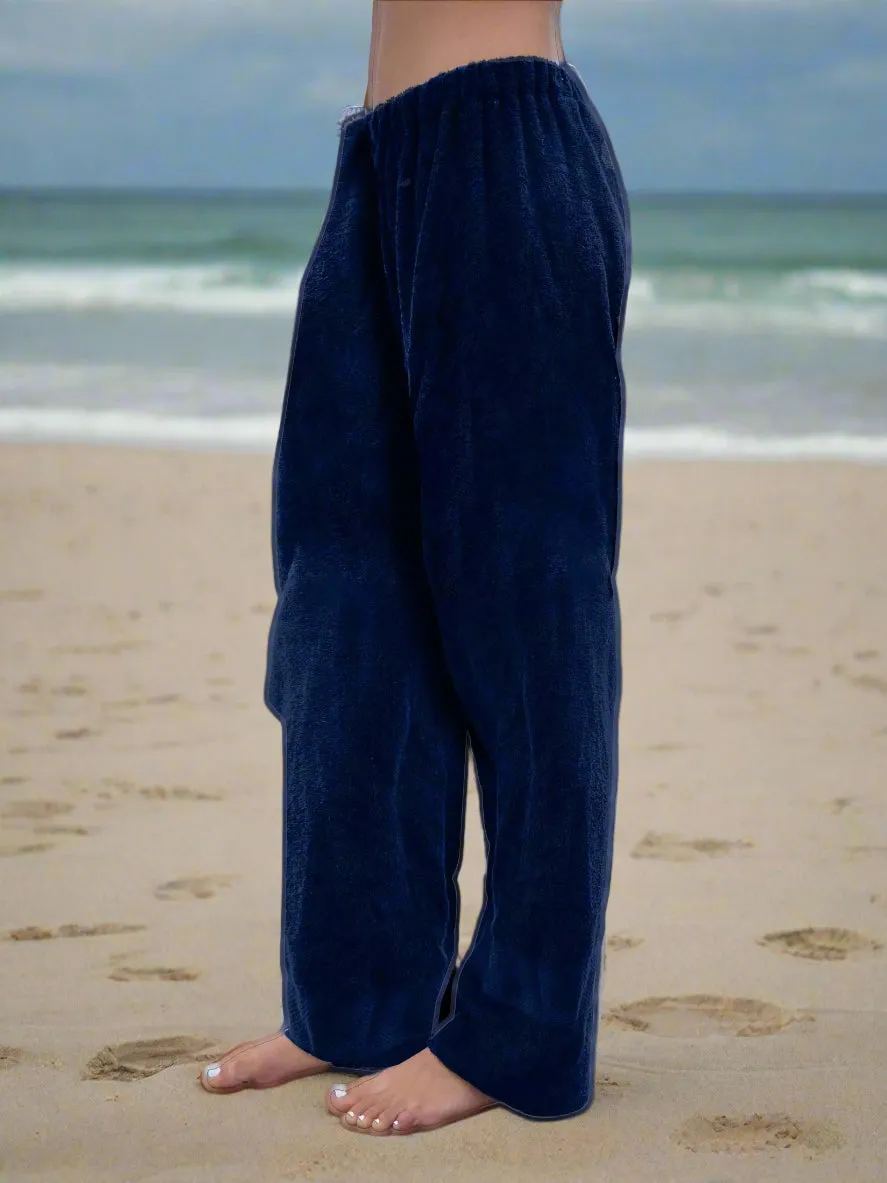 Towel Pants - Navy Blue - IN-STOCK Fast Shipping - Beach, Swimming, Resortwear, Boys, Girls, Adults