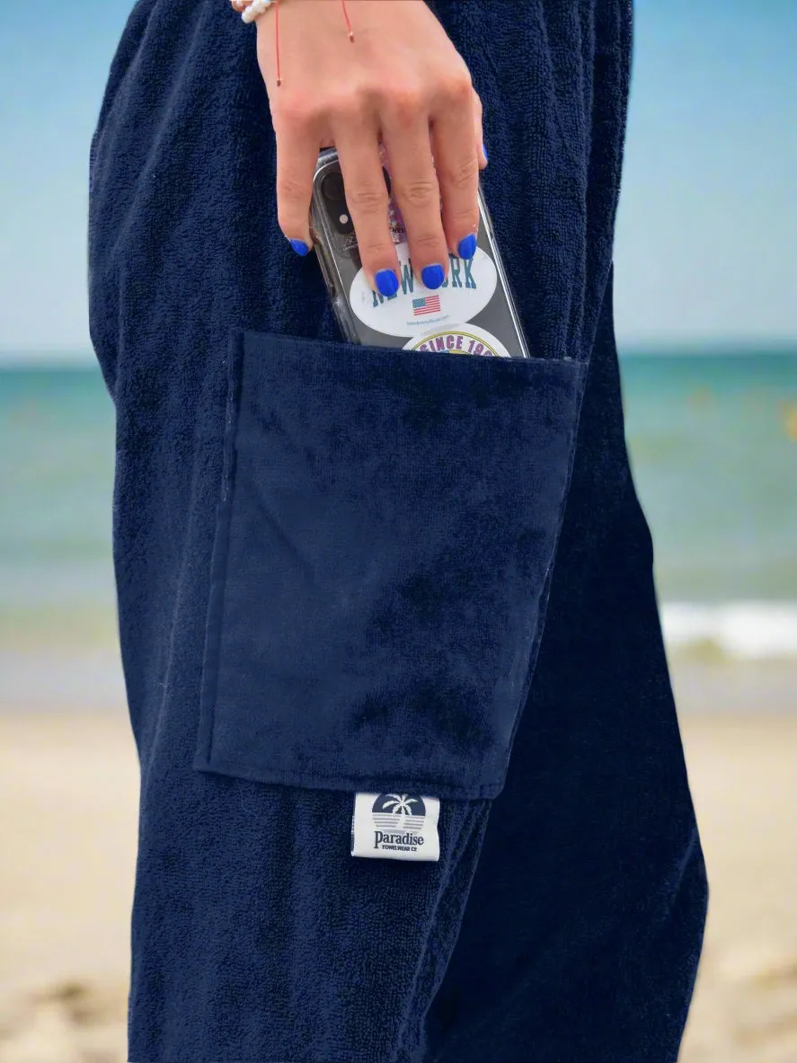 Towel Pants - Navy Blue - IN-STOCK Fast Shipping - Beach, Swimming, Resortwear, Boys, Girls, Adults