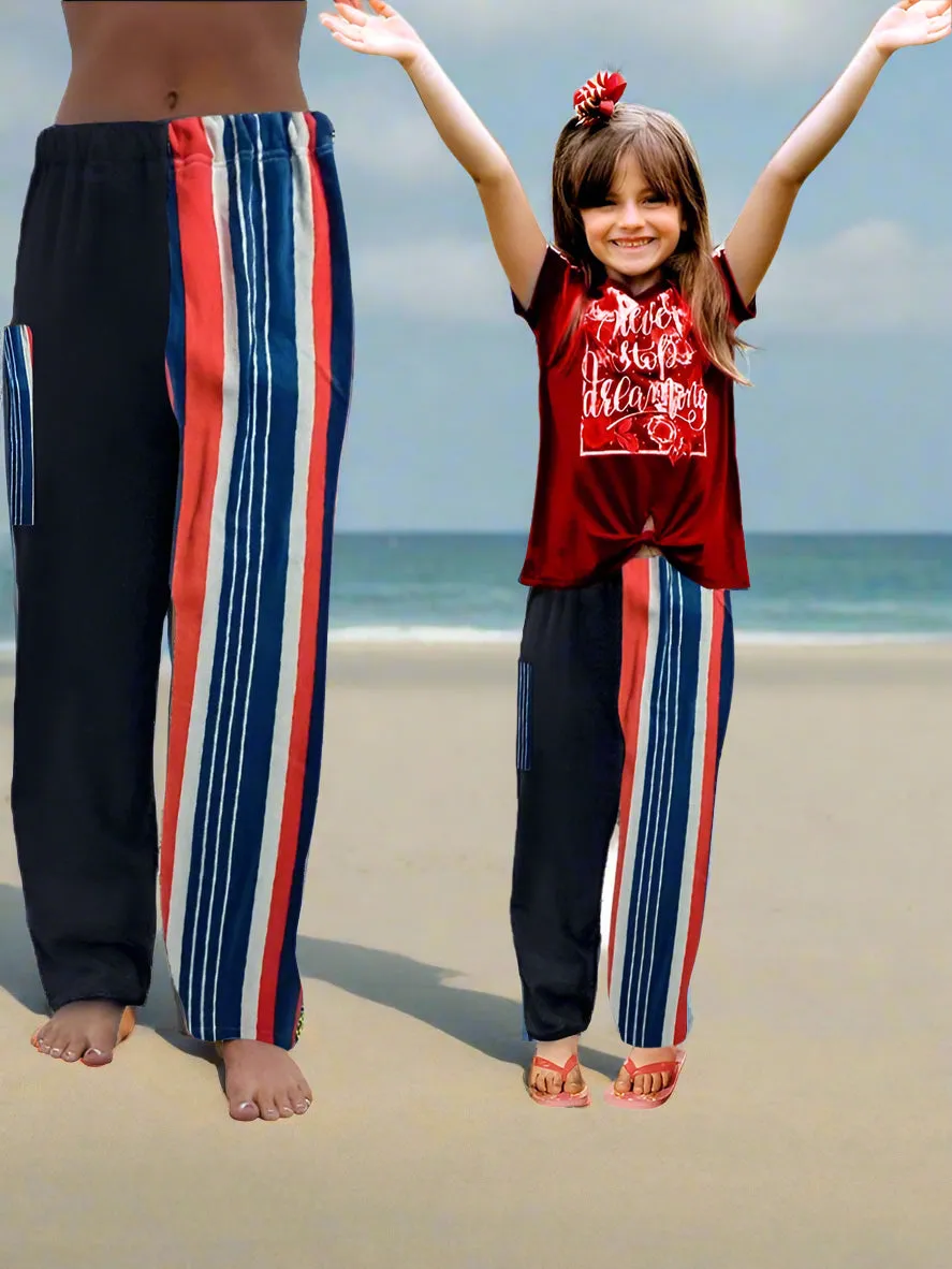 Towel Pants - Stripe Pattern - IN STOCK Fast Shipping - Beach, Swimming, Resortwear, Boys, Girls, Adults.