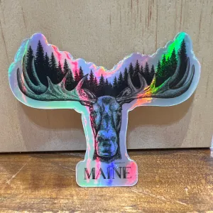 Tree Moose Sticker by @esedler_art