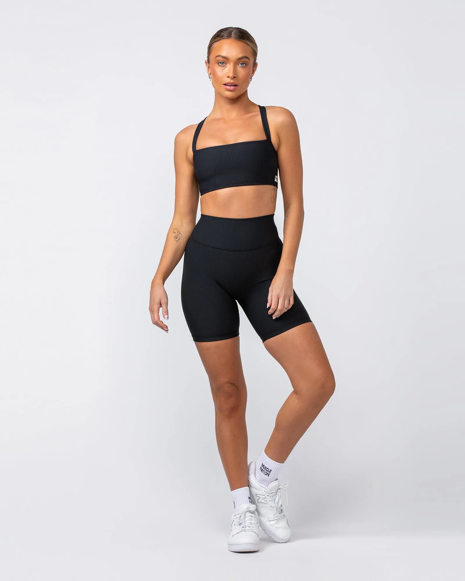 Twist Rib Bra - Black