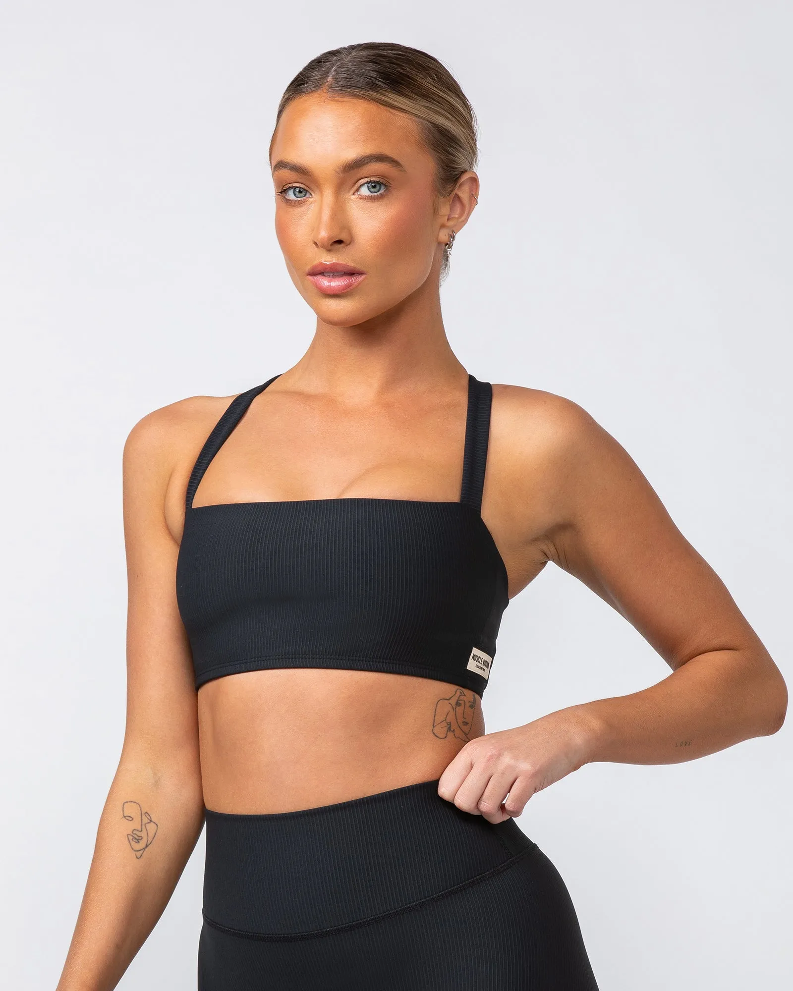 Twist Rib Bra - Black