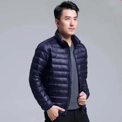 Ultra Lightweight Packable Down Jacket Water and Wind-Resistant Breathable Coat Big Size Men Hoodies Jackets