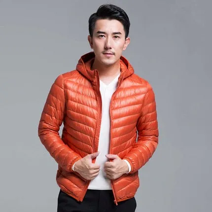 Ultra Lightweight Packable Down Jacket Water and Wind-Resistant Breathable Coat Big Size Men Hoodies Jackets