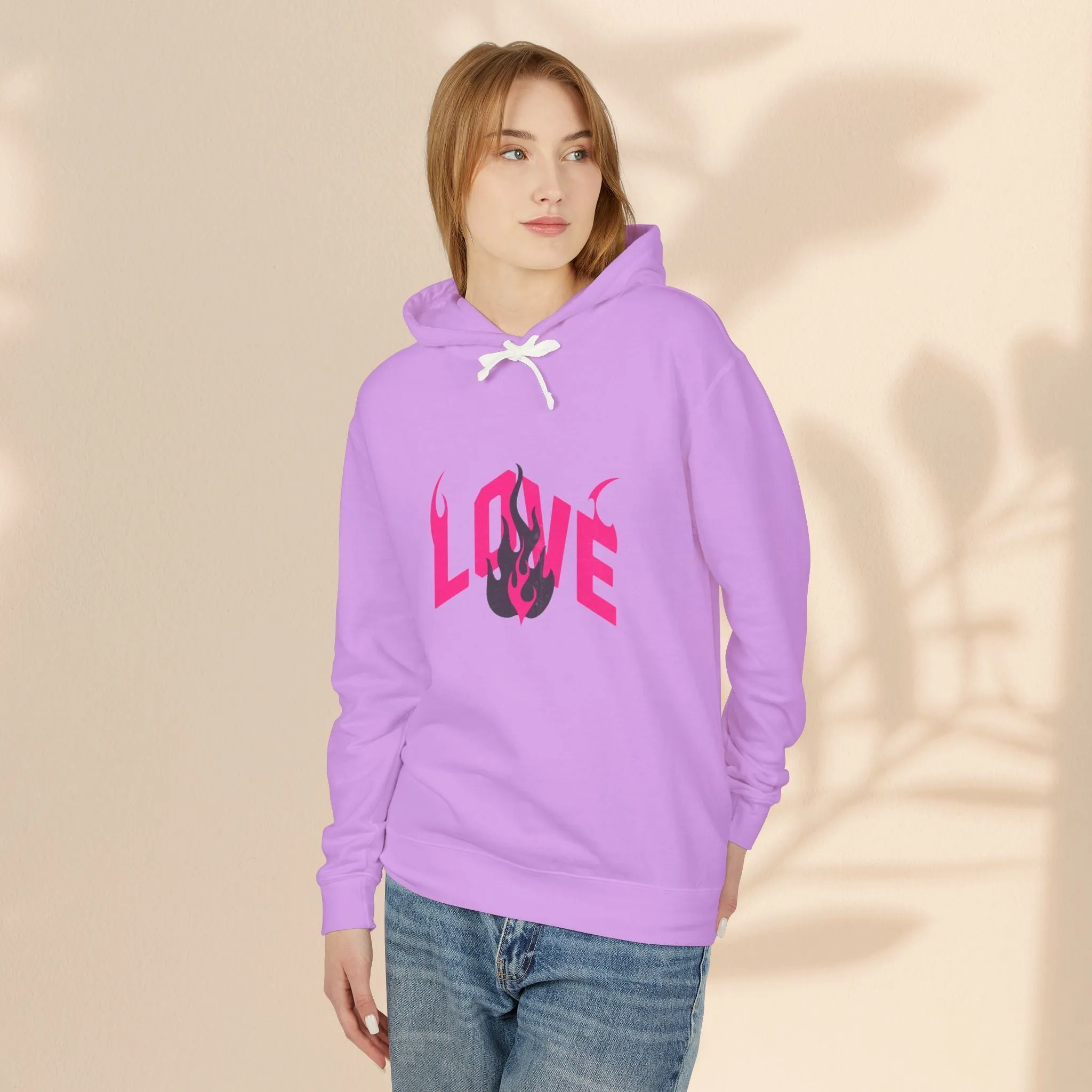 Unisex Lightweight Hooded Sweatshirt - LOVE