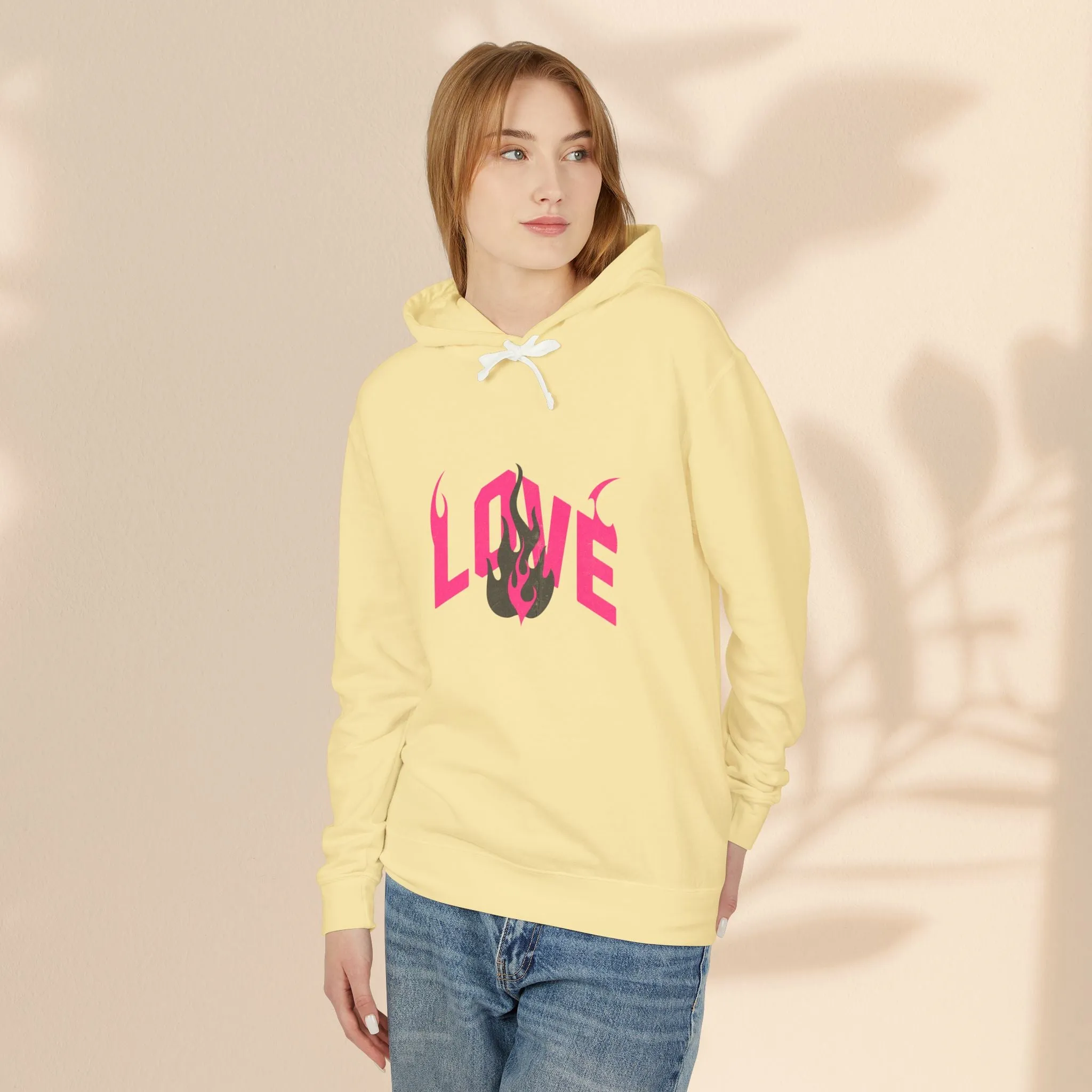 Unisex Lightweight Hooded Sweatshirt - LOVE
