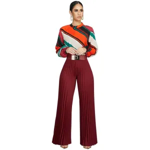 Vantage High-Waist Pleated Wide-Leg Palazzo Pants
