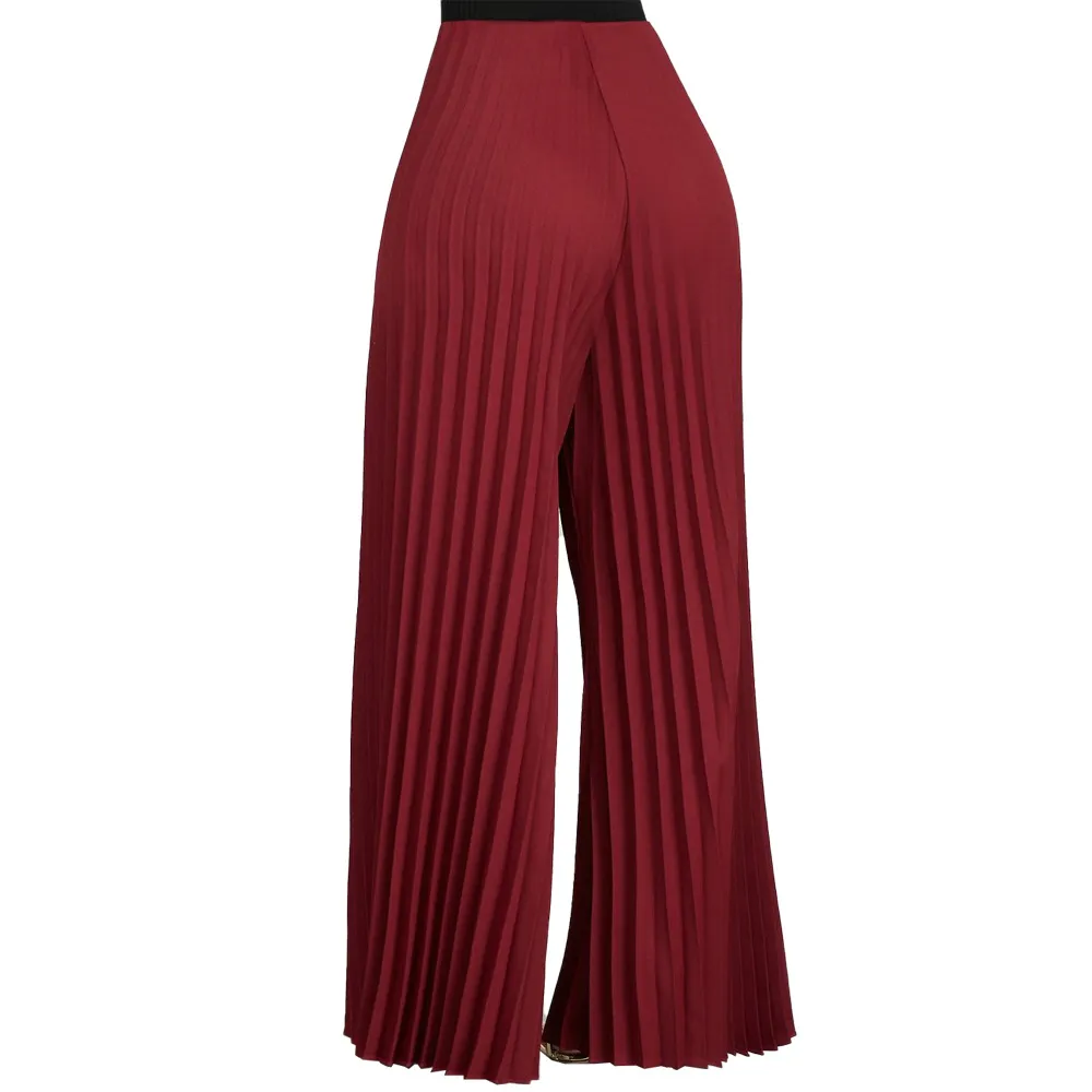 Vantage High-Waist Pleated Wide-Leg Palazzo Pants