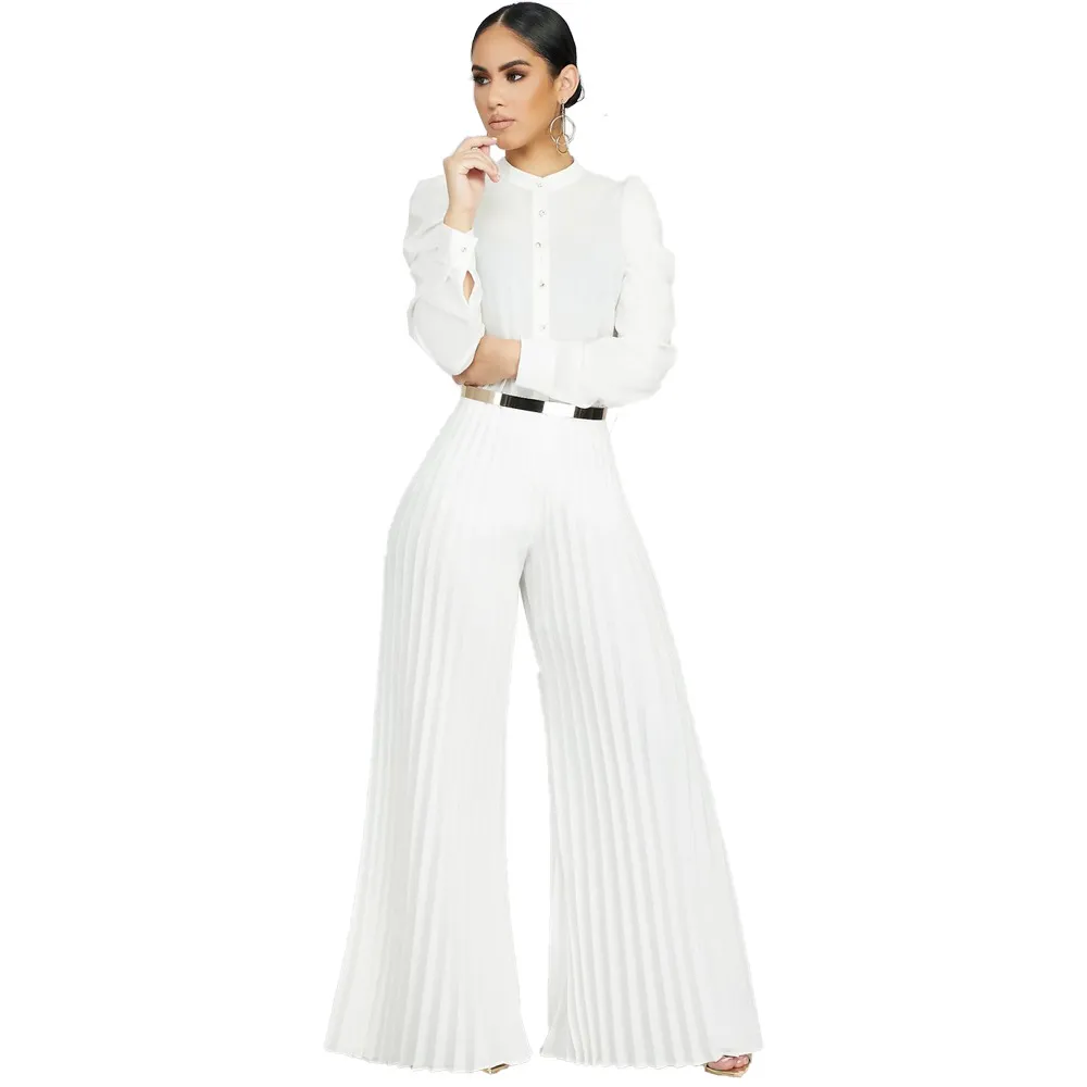 Vantage High-Waist Pleated Wide-Leg Palazzo Pants