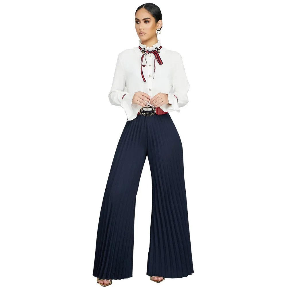 Vantage High-Waist Pleated Wide-Leg Palazzo Pants