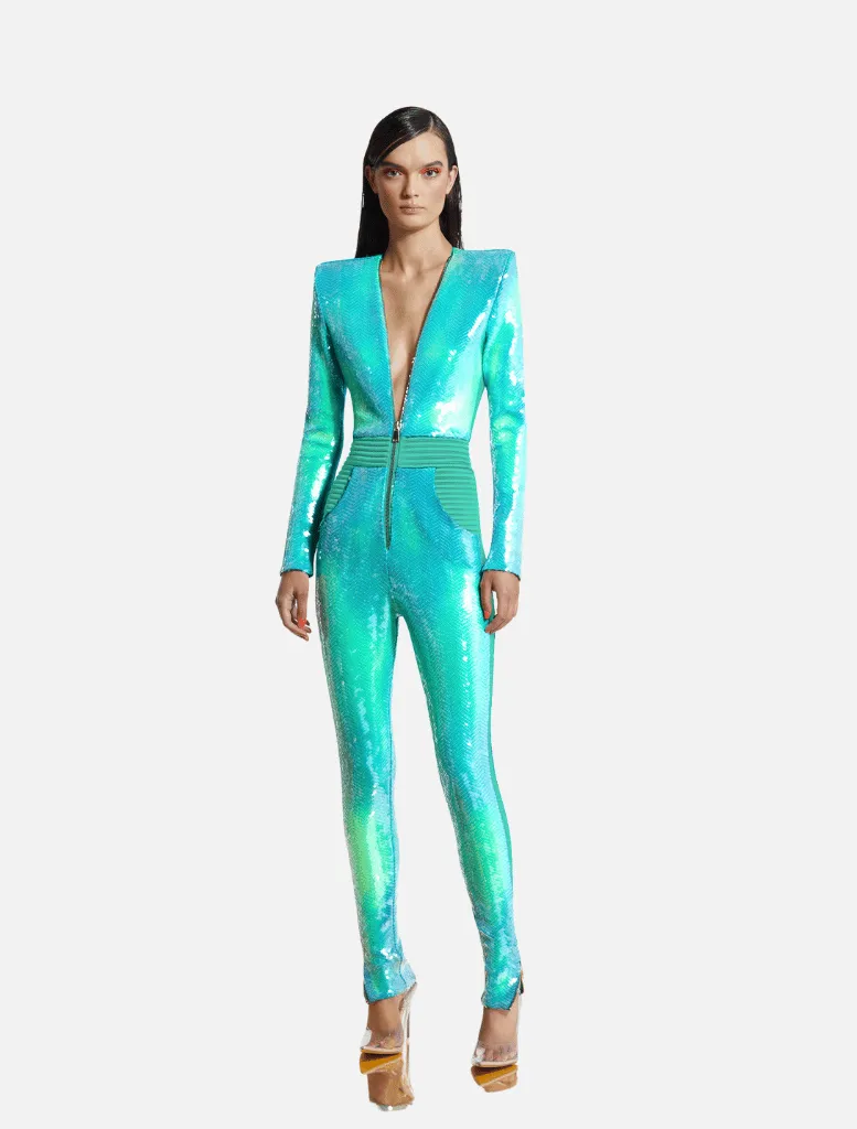 Video Wars Jumpsuit - Aqua