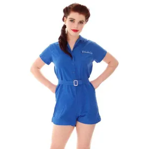 Vintage Gym Suit Royal Blue Cotton 1960s  36-26-40