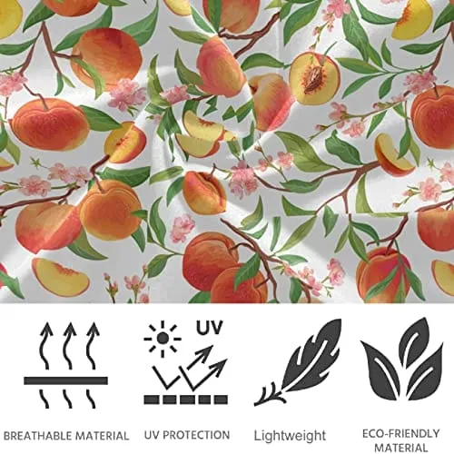 visesunny High Waist Yoga Pants with Pockets Peach Tropic Fruit Leaf Flower Tummy Control Workout Running Yoga Leggings for Women