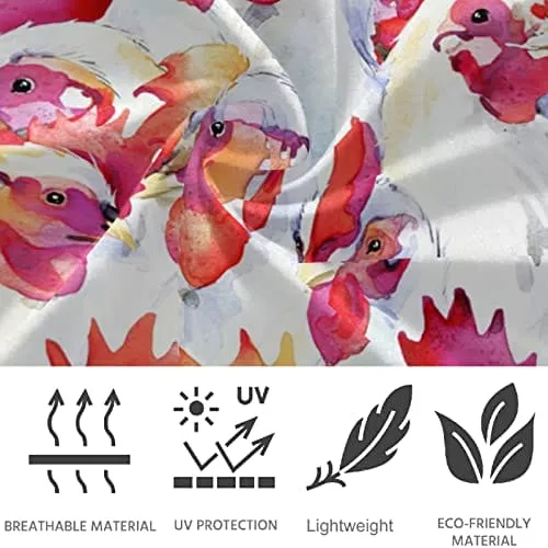 visesunny High Waist Yoga Pants with Pockets White Rooster Animal Buttery Soft Tummy Control Running Workout Pants 4 Way Stretch Pocket Leggings