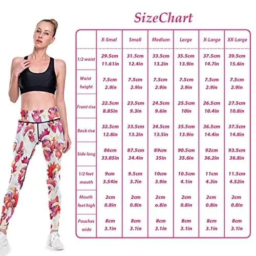 visesunny High Waist Yoga Pants with Pockets White Rooster Animal Buttery Soft Tummy Control Running Workout Pants 4 Way Stretch Pocket Leggings