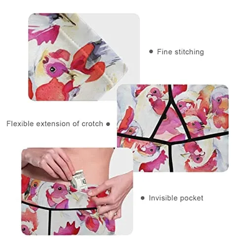 visesunny High Waist Yoga Pants with Pockets White Rooster Animal Buttery Soft Tummy Control Running Workout Pants 4 Way Stretch Pocket Leggings