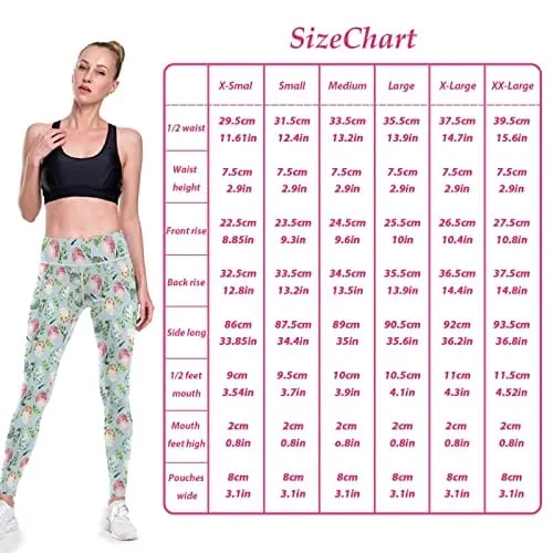 visesunny Watercolor Easter Bunny Egg High Waist Yoga Pants with Pockets Buttery Soft Tummy Control Running Workout Pants 4 Way Stretch Pocket Leggings