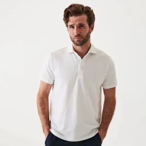 White Iconic Pima Cotton Stretch Short Sleeve Polo - Patrick Assaraf