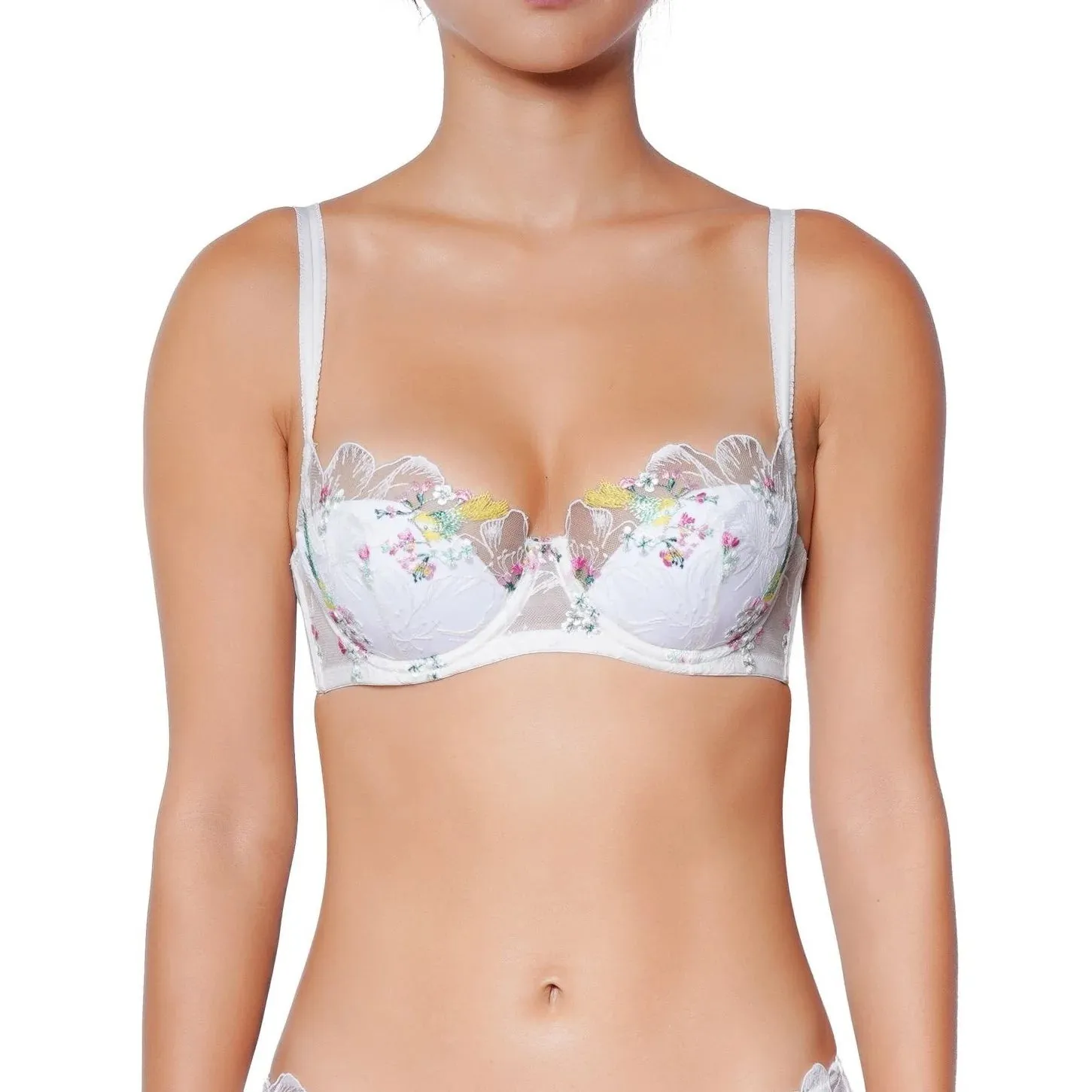 Winter Romance Balconette Bra In Floral White - Huit