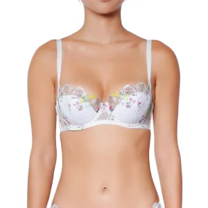 Winter Romance Balconette Bra In Floral White - Huit