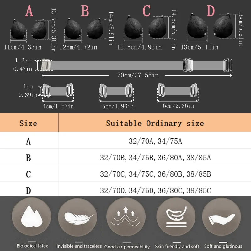 Wireless Adhesive Lace Bras Support - Elegant IdeaCCSZ Bras for Swimwear, Wedding & Formal Dresses