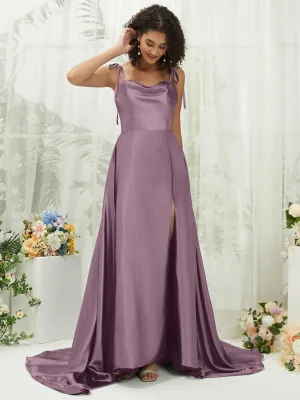 Wisteria Satin Sweetheart Adjustable Straps Formal Gown With Pocket