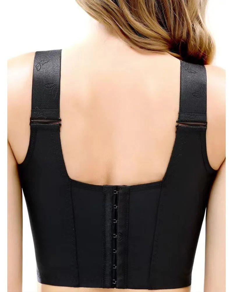 Women Front Closure Longline Full Cup Push Up Bra