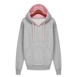 Women Sweatshirt Casual Double Hoodies Long Sleeve Female Pullover Loose Tops Sweatshirts Women's Clothings