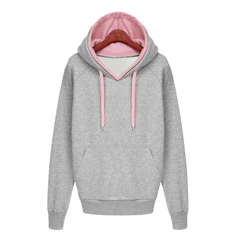 Women Sweatshirt Casual Double Hoodies Long Sleeve Female Pullover Loose Tops Sweatshirts Women's Clothings