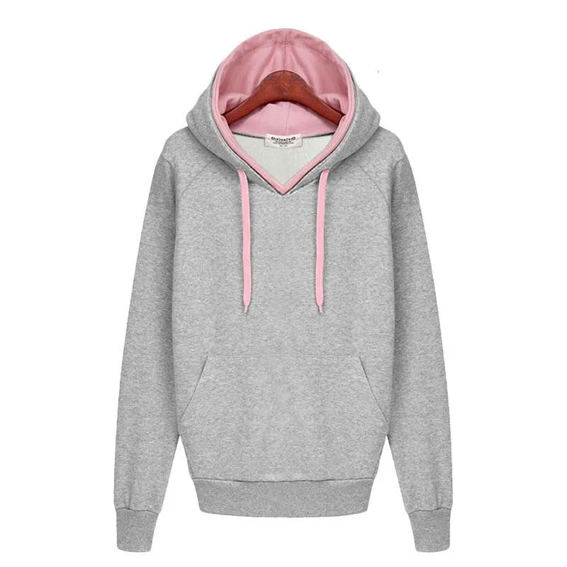 Women Sweatshirt Casual Double Hoodies Long Sleeve Female Pullover Loose Tops Sweatshirts Women's Clothings