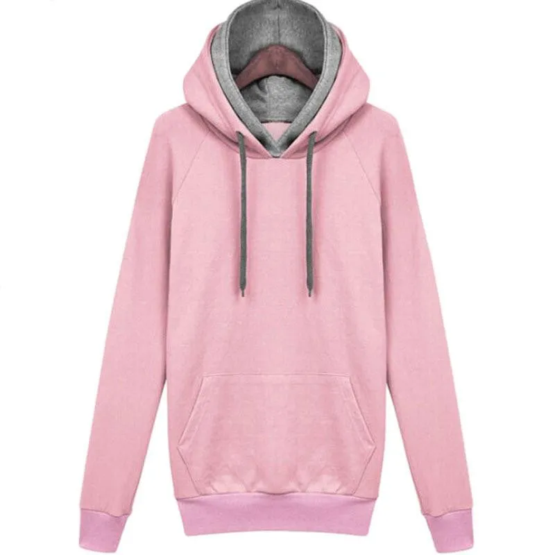 Women Sweatshirt Casual Double Hoodies Long Sleeve Female Pullover Loose Tops Sweatshirts Women's Clothings