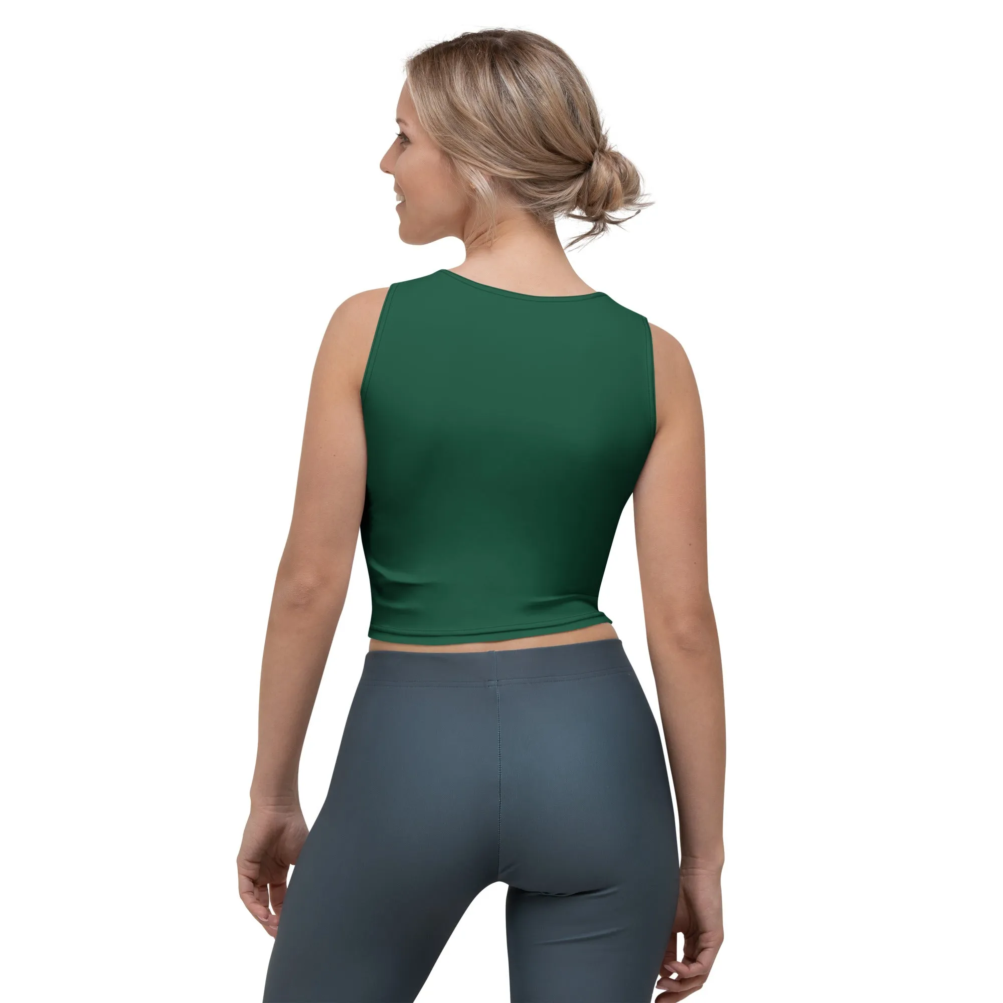 Women's Emerald Green Crop Tank Top