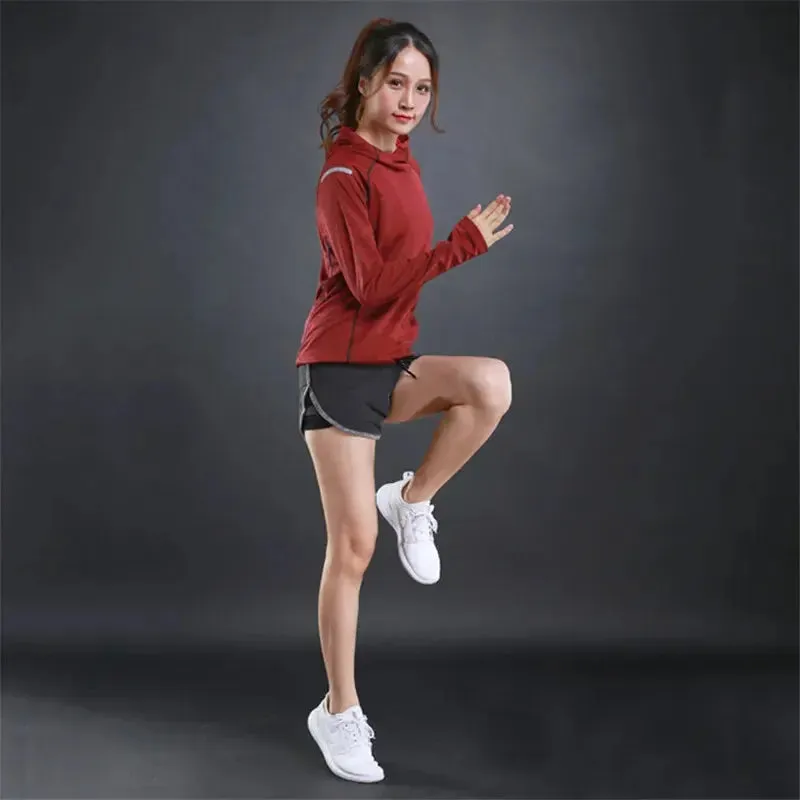 Women's Jacket Hoodies Long Sleeve T-shirts Running Training Clothes Quick Dry Breathable Sports T Shirt For Women