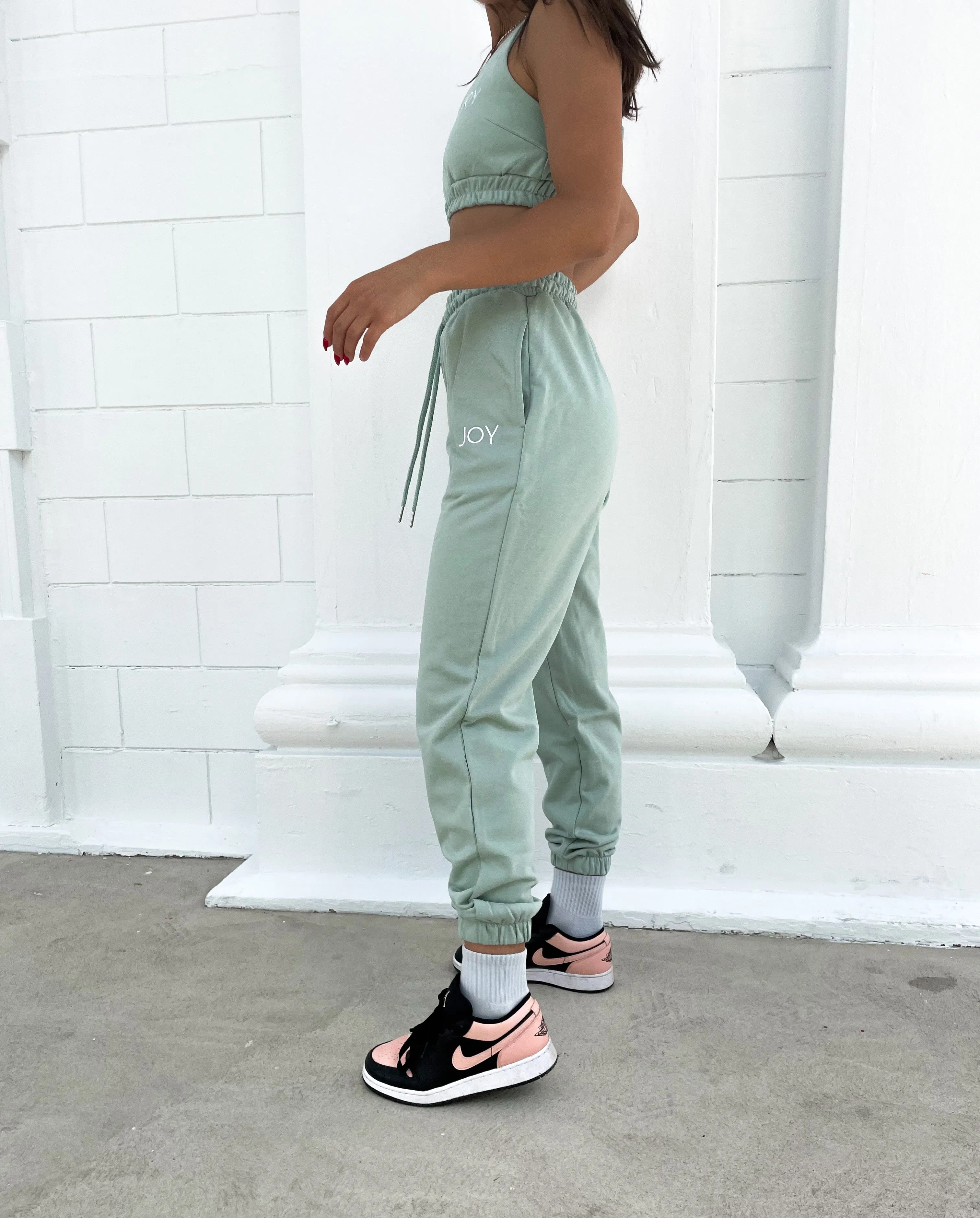Women's Lightweight High Waisted Joggers - Matcha Mint