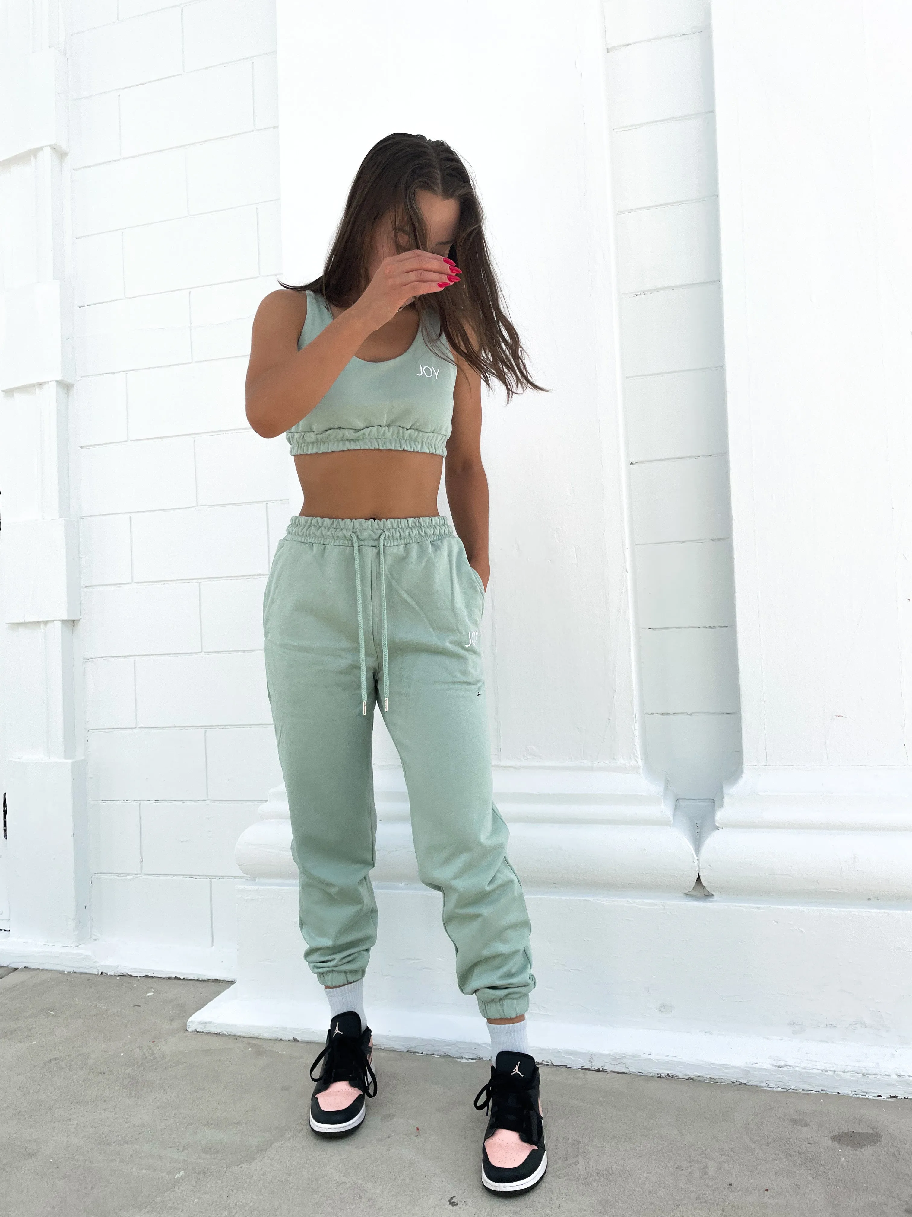 Women's Lightweight High Waisted Joggers - Matcha Mint