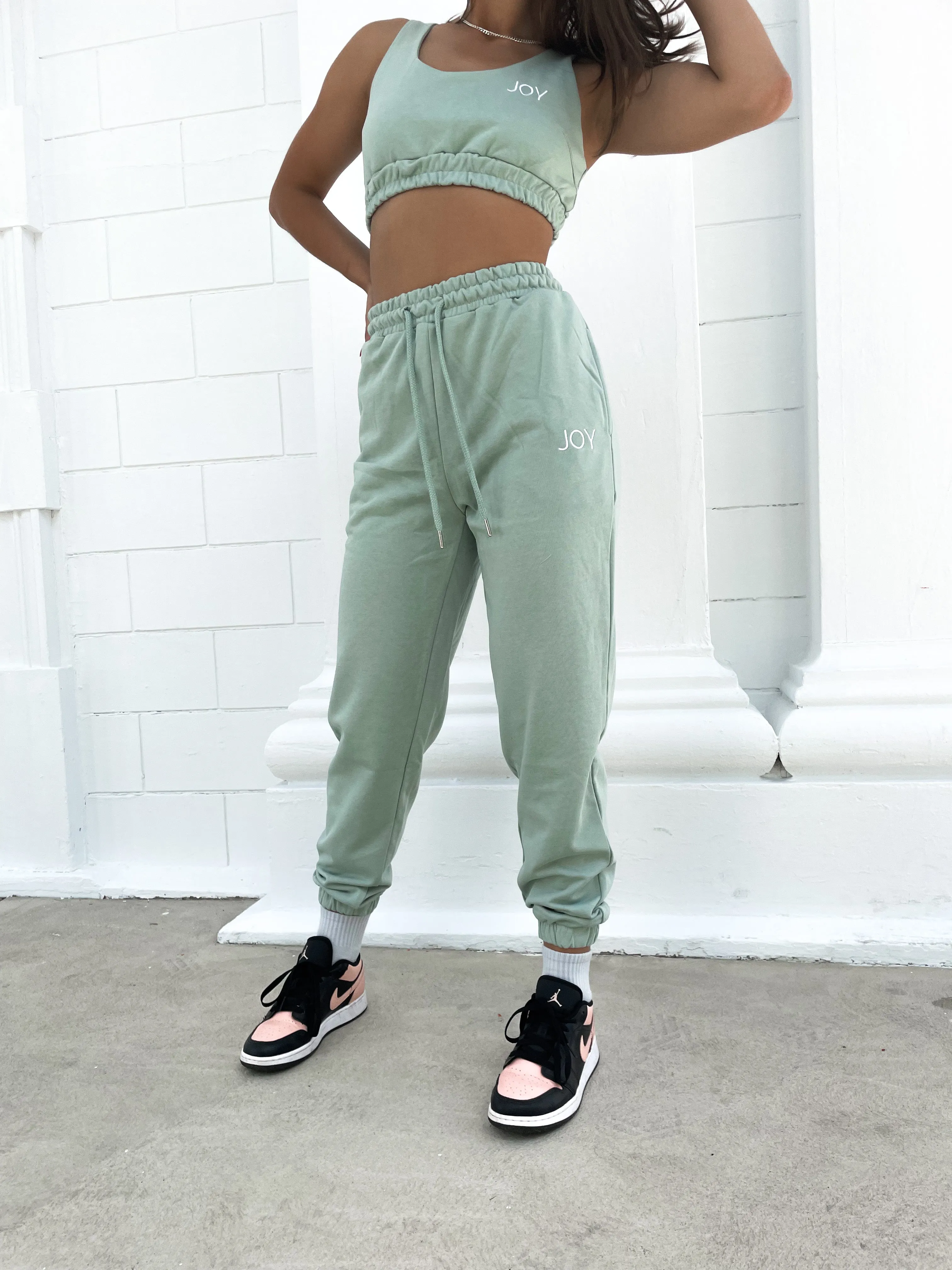 Women's Lightweight High Waisted Joggers - Matcha Mint