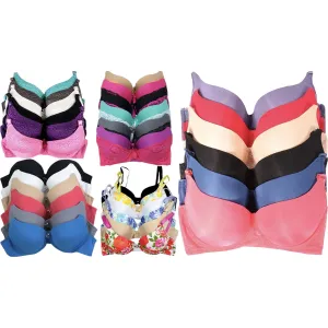 Women's Plus Size Bras 6-Pack Random Assortment Print Underwire 34D - 46DDD