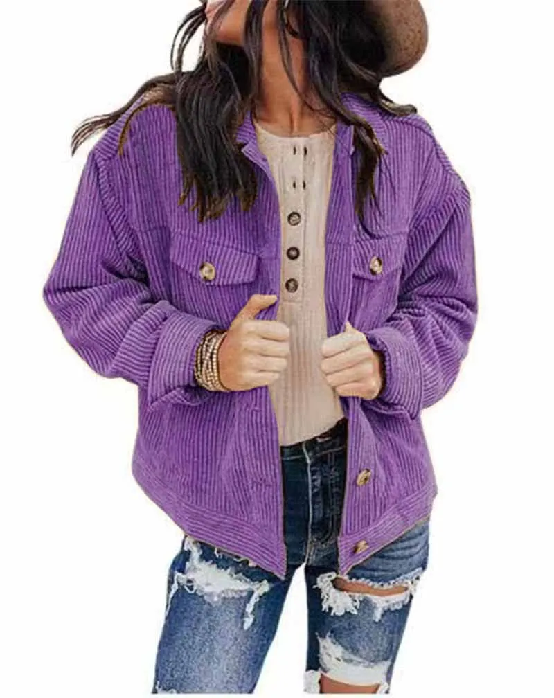 Women's Sporty Button Up Thick Jacket