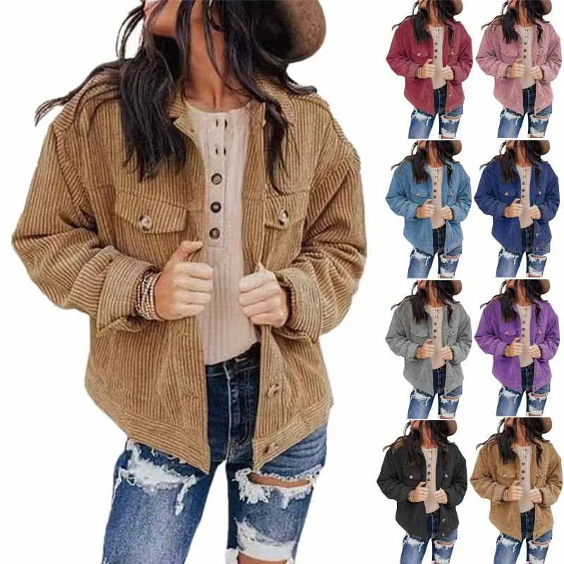 Women's Sporty Button Up Thick Jacket
