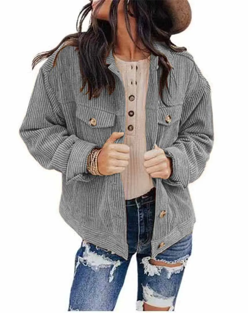 Women's Sporty Button Up Thick Jacket