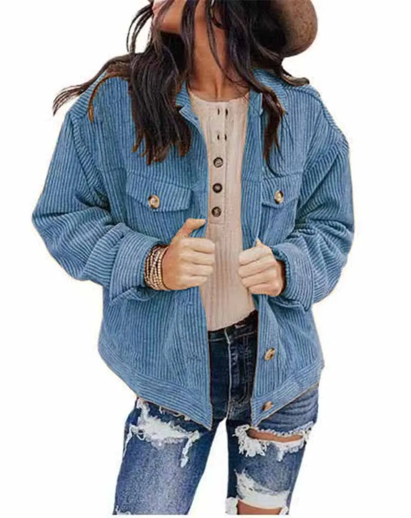 Women's Sporty Button Up Thick Jacket
