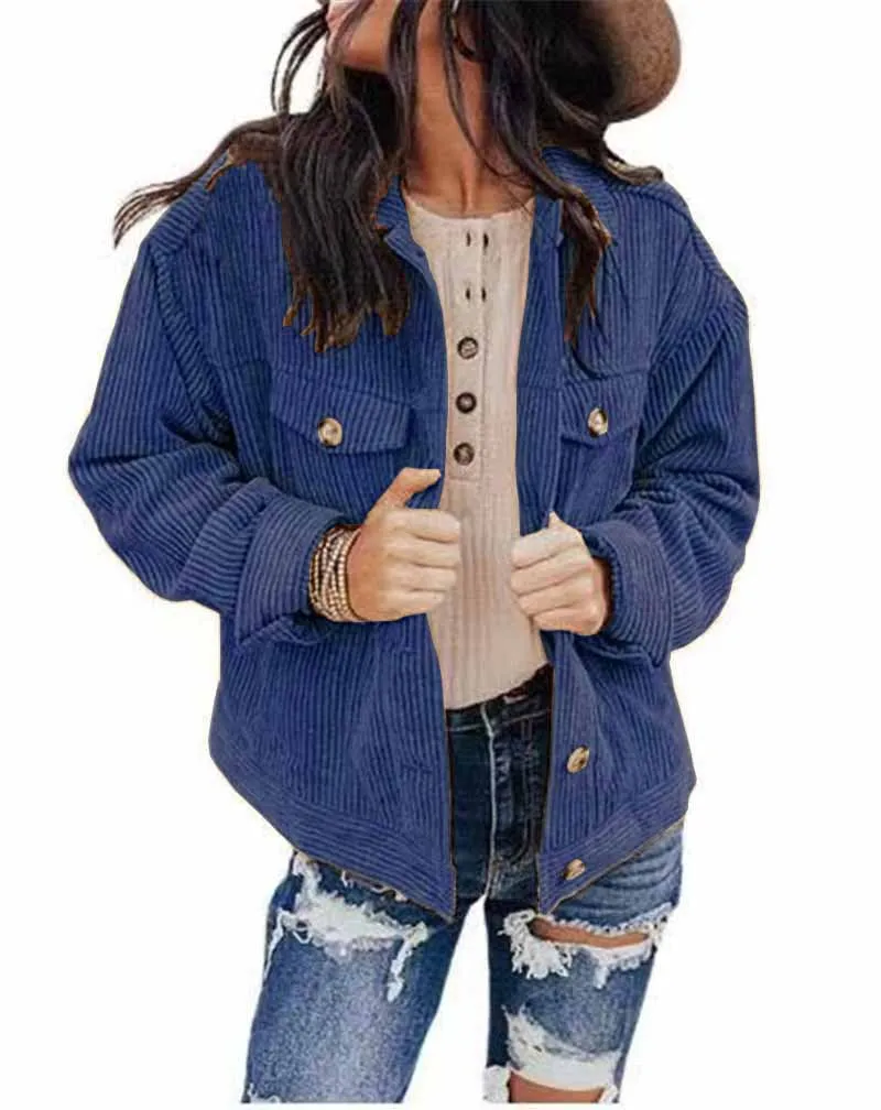 Women's Sporty Button Up Thick Jacket